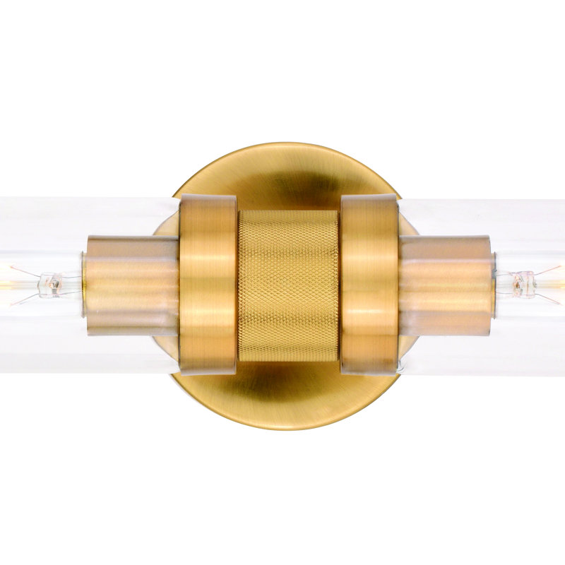 Barre d'éclairage de salle de bain 2 lumières Atley, Laiton satiné