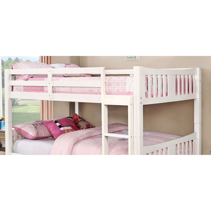 Lit simple superposé au dessus d'un lit simple transitionnel de 13 pièces Lattes sur le dessus et le dessous, joint de sécurité à glissières, matelas de lit gigogne qui n'est pas dans la finition de style énuméré, fabrication en bois massif, spécial
