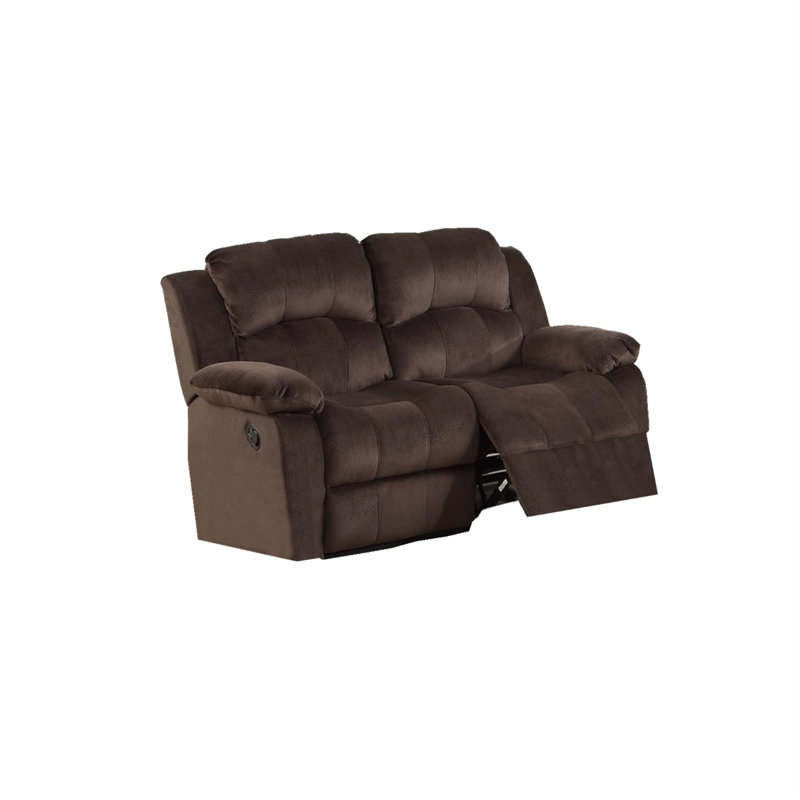 Kaci-Elle 61'' Upholstered Reclining Loveseat, Brown