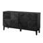 Buffet cannelé de style moderne Mid-Century 60,5 po avec tablettes réglables-822395013