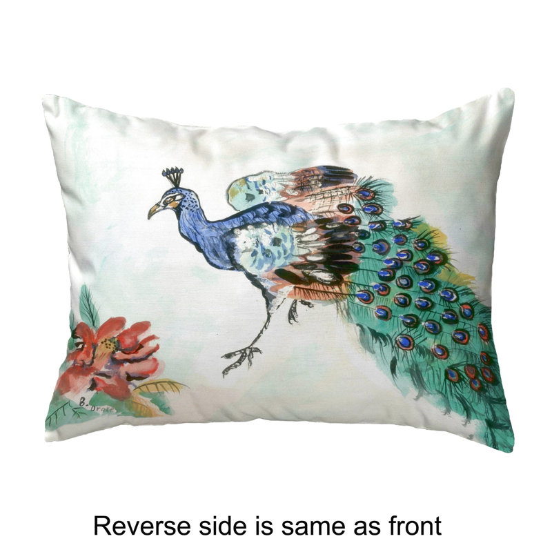  Betsy's Peacock Indoor/Outdoor Lumbar Pillow