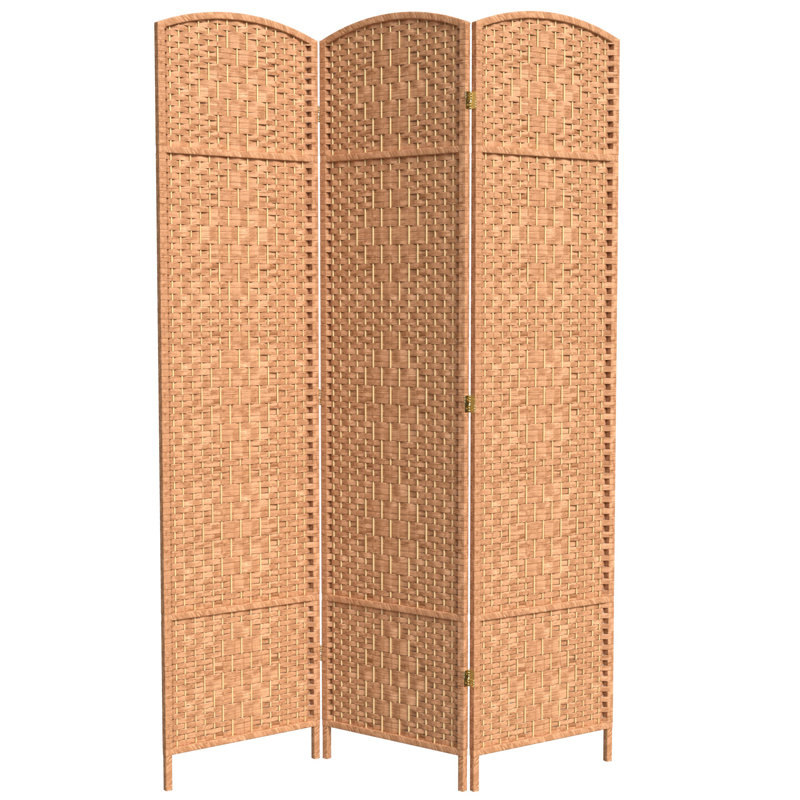 Cloison pliante en fibres tissées hautes H 82,75 po Ardian, 3 panneaux, Naturel