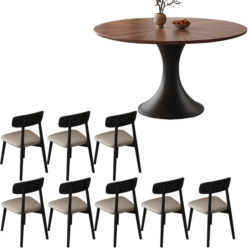Ensemble de table ronde en bois massif de style américain, H 29,5 po x L 59 po x l 59 po