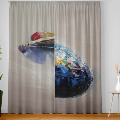 Motorcycle in Jump Blackout Window Curtain Pair | Home Decor