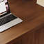 Bureau rectangulaire à 3 tiroirs en bois massif brun noisette-1413667976