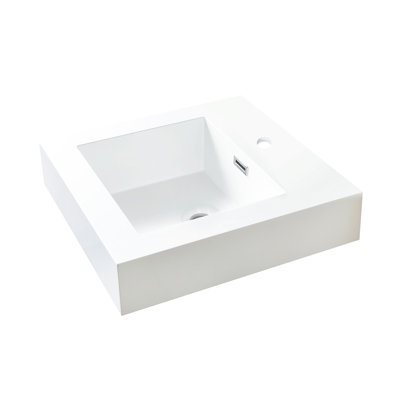 Ablitas 17.7 in. Square Composite Granite Stone Bathroom Vanity Sink