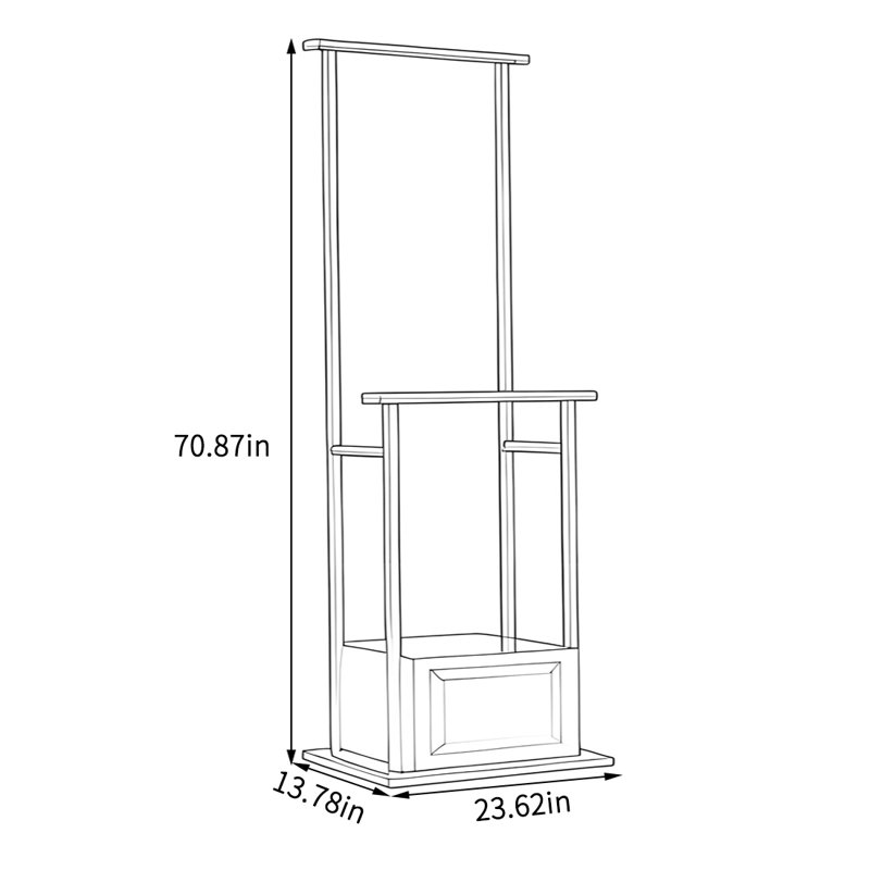 Solid Ebony Hallstand with Drawer