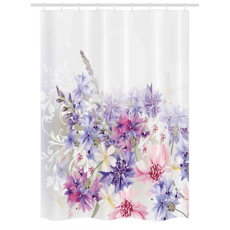 Bless international Floral Shower Curtain with Hooks Included