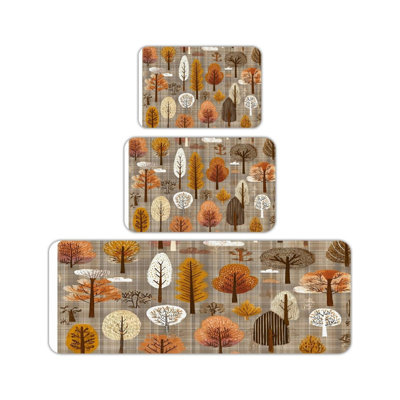Ensemble de tapis de cuisine 3 pièces Warm Yellow