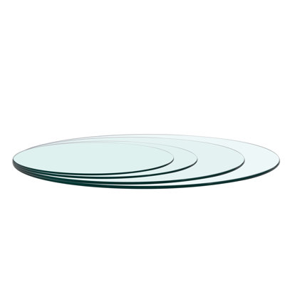 3/8 Inch Thick 39.3 Round Tempered Glass Top, Impact - Performance, Smooth Edges For Aesthetic Appeal Table, High Strength, To , Suitable Various Spaces