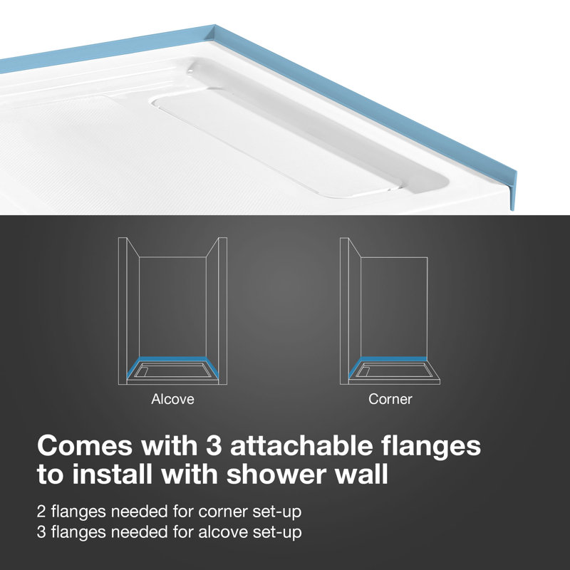 OVE Decors Tampa Alcove Frameless Pivot Hinge Shower Door Kit With Base Pan, 2025, Black, 74.76" H x 54.02" W x 32.01" D