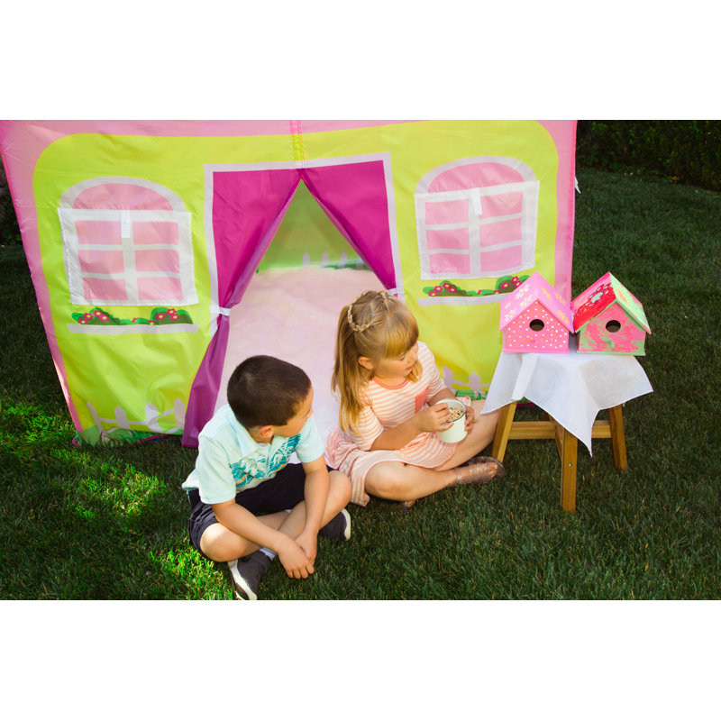 Pink and Yellow Cottage House Kids Play Tent 58" x 48"