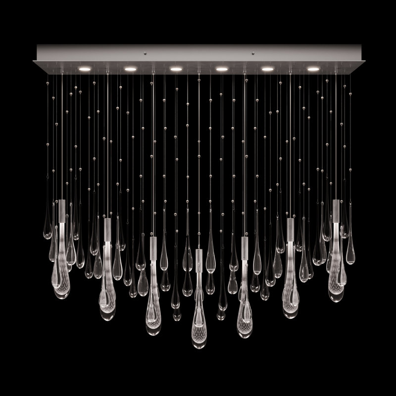 Luminaire suspendu l 51 po Rain, Argent dégradé