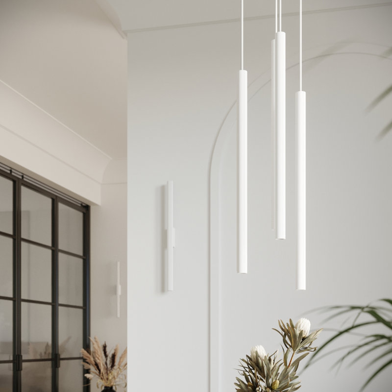 Berthile - Light Pendant, White, 52cm W x 9cm D, 2 Lights