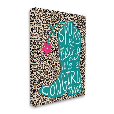 «Spurs & Bling Cowgirl Thing Boot Floater Canvas» par Kamdon Kreations