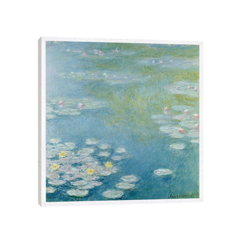 Nympheas At Giverny, 1908 by Claude Monet - Painting, 93.98 cm H x 93.98 cm W, White Framed