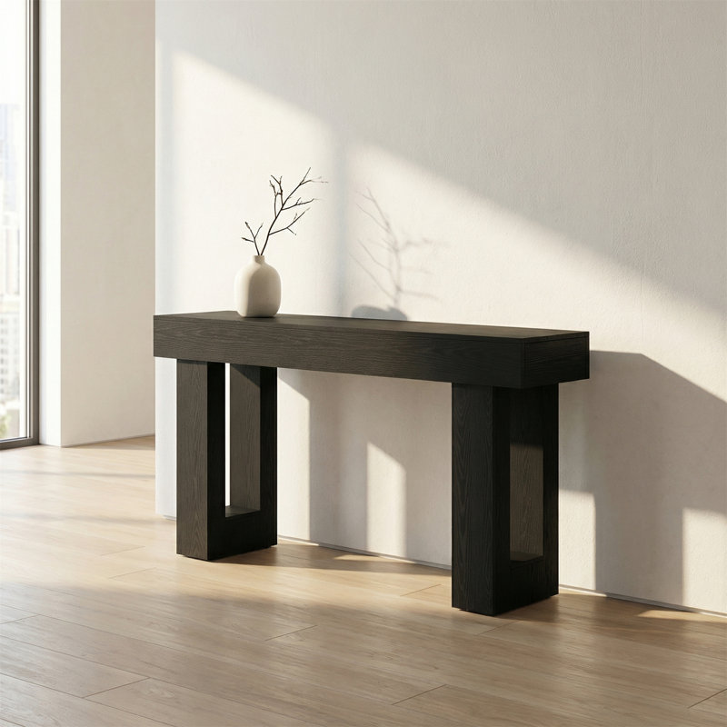 Table d'appoint étroite en bois, table de salon rectangulaire à côté du canapé