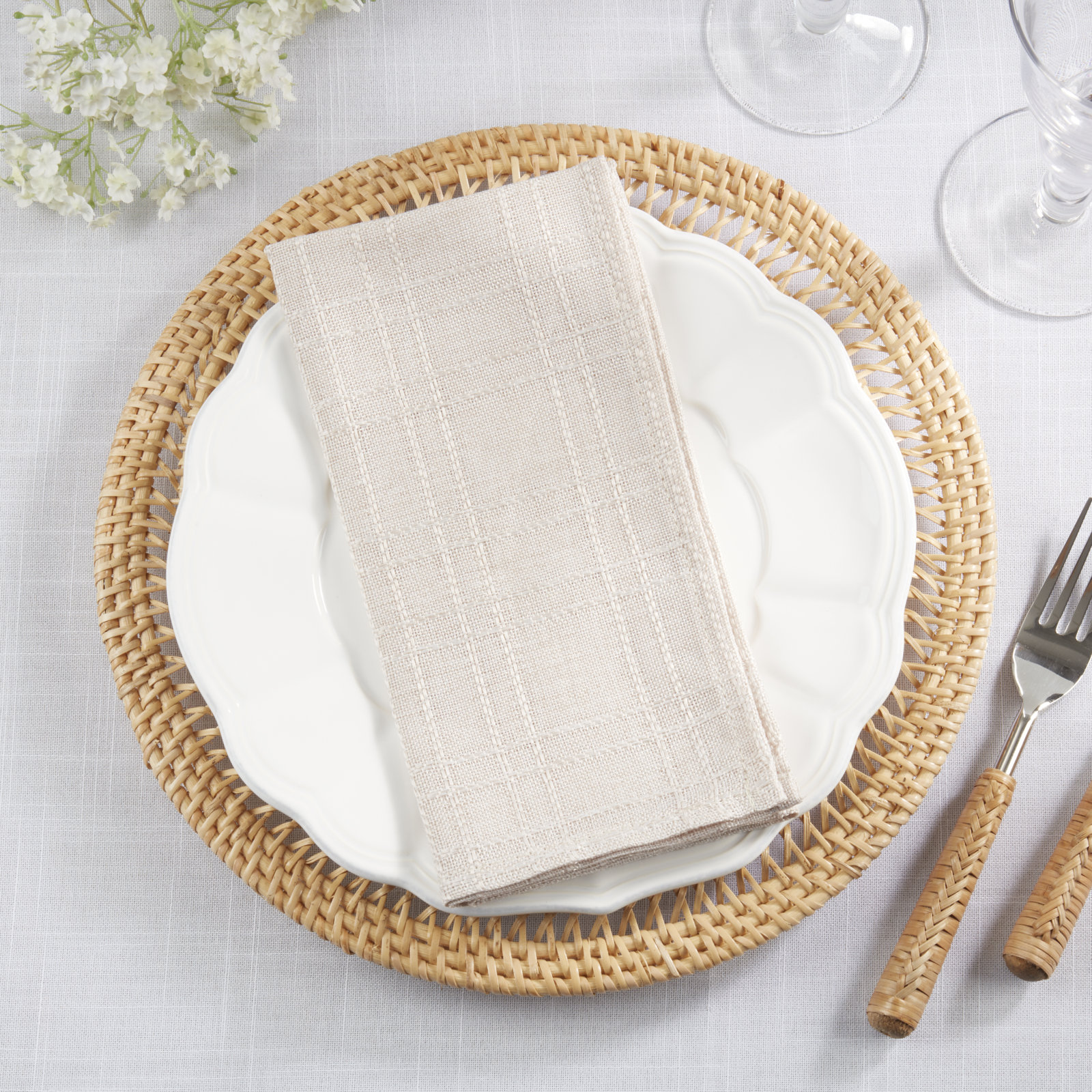 Plaid Napkin, Pink