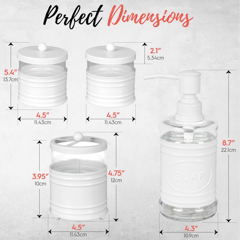 Athiste Bathroom Accessory Set, White