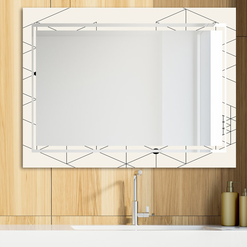 Glam Mirror - Miroir mural moderne, H 32 po x l 24 po, Sphères triangulaires