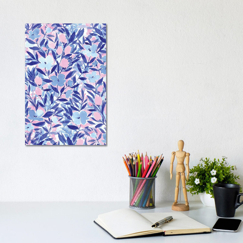 Non-Chalant Blue by Jacqueline Maldonado - Wrapped Canvas Painting, 20.32 cm H x 30.48 cm W