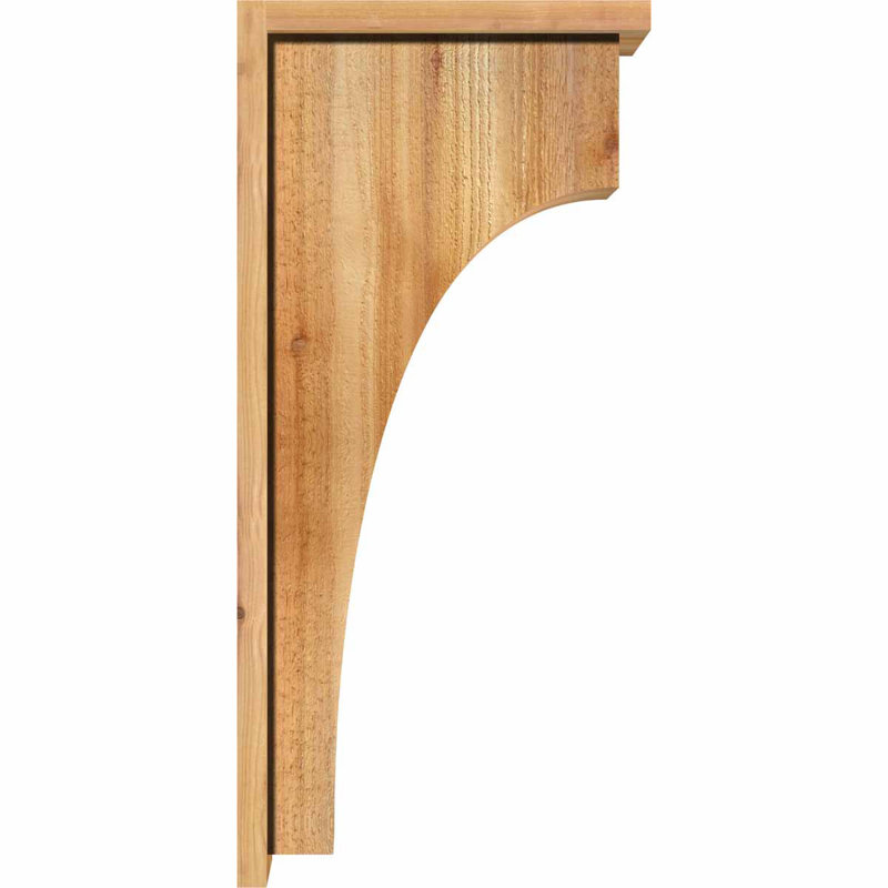 Huntington Corbel w/Backplate, 30" H x 8" W x 14" D, Western Red Cedar, Rough Sawn