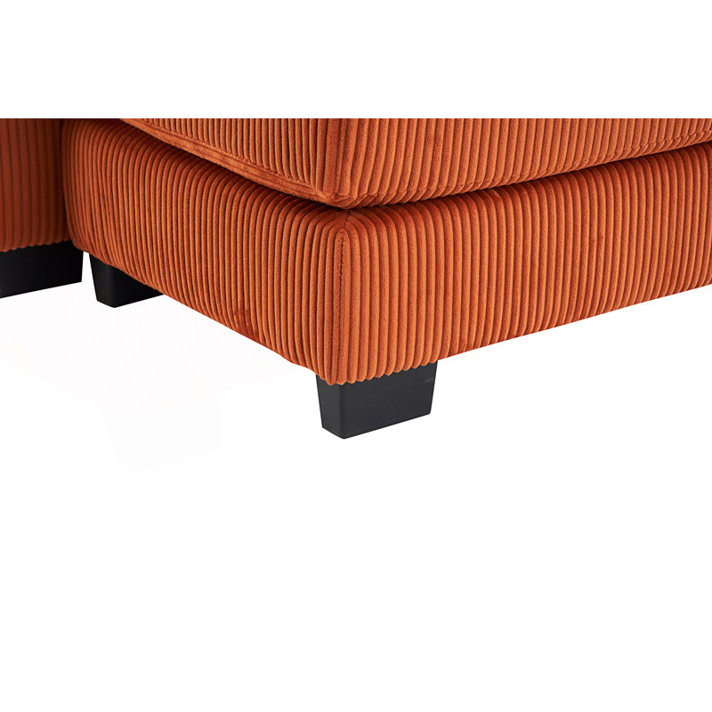 Canapé modulaire moderne en U à 6 places avec un repose-pieds et trois coussins décoratifs