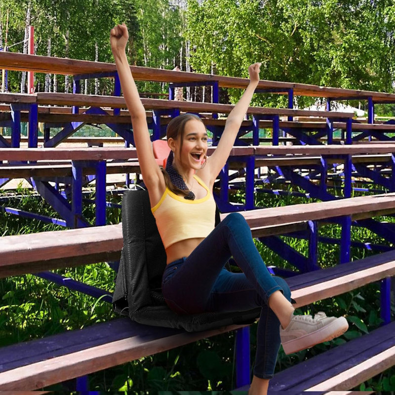 Tashif 21IN Oversized Single Heated Stadium Seat Bleacher Seat With Back & Arm Support, Heated Bleacher Seats For Sports Events, Hiking