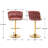 20.5" W Adjustable Height Swivel Velvet Bar Stool with Metal Base (Set of 4)-2054833459