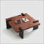 Table basse en MDF couleur noyer - Style minimaliste avec patins en feutre