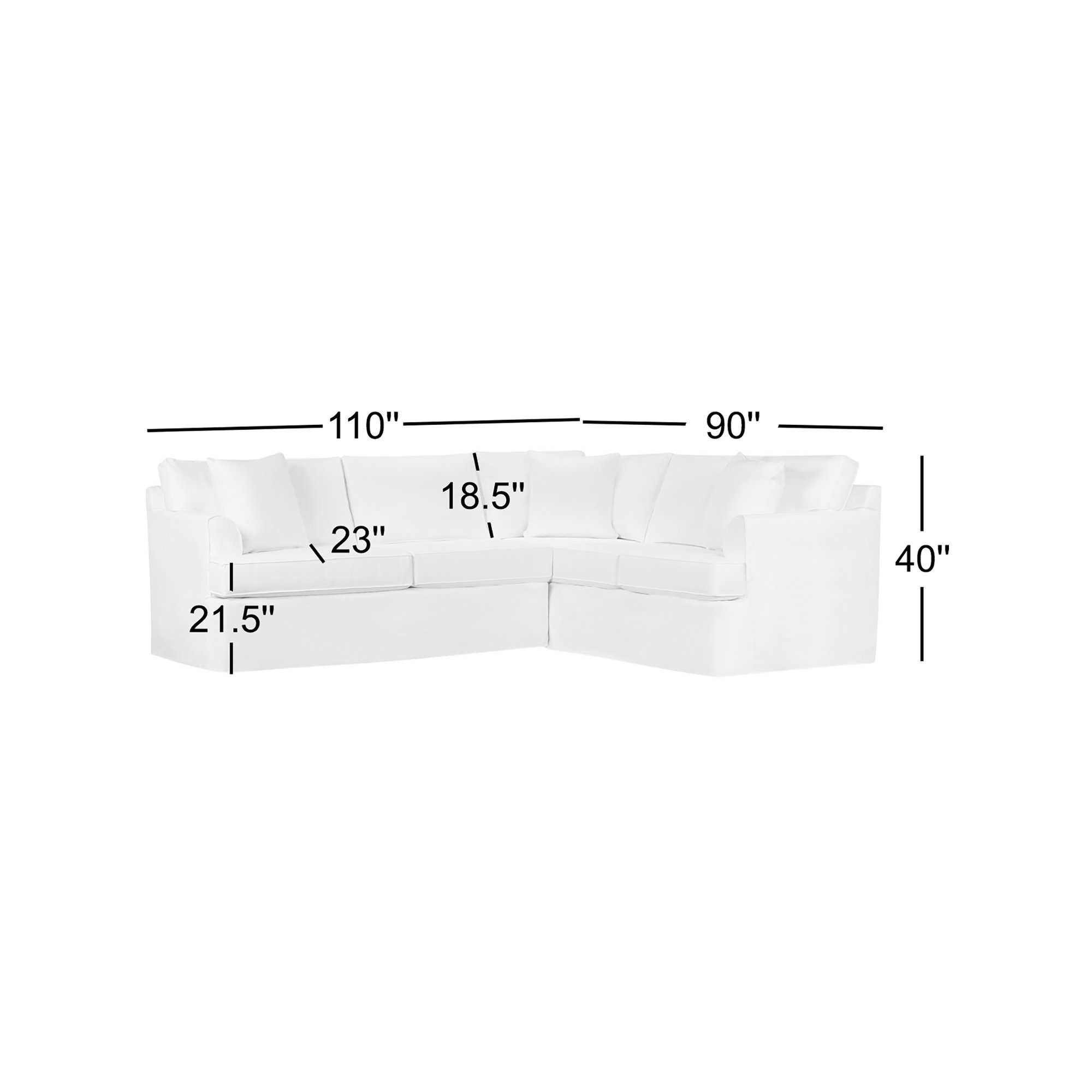 Conradina 2-Piece Slipcovered Sectional, Right Hand Facing, Bella Ink Blue Performance Velvet