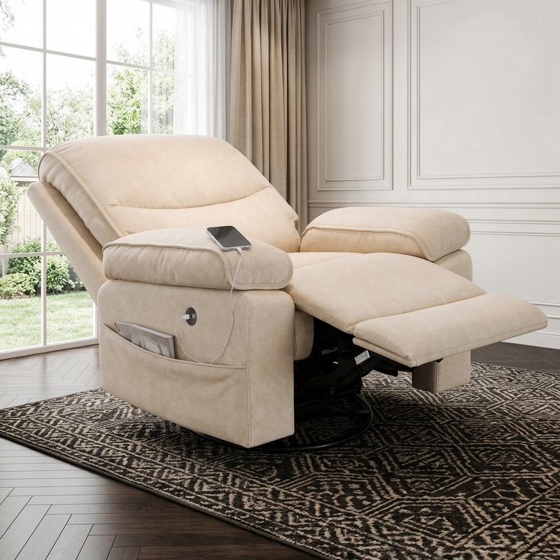 Fauteuil inclinable électrique Anabella de 99 cm de large avec ports de chargement USB et Type-C, capacité de charge de 181 kg