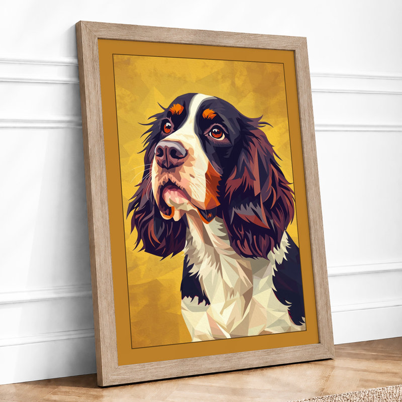 Gentle Spaniel Modern - Framed Print, A1 - 84.1 x 59.4 cm, Oak