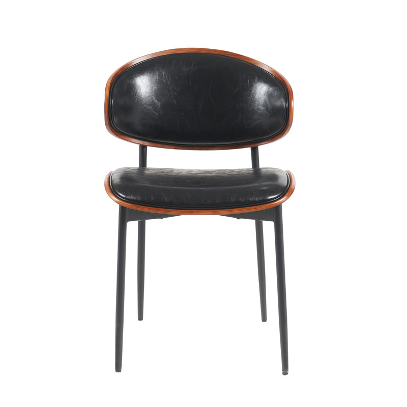Ensemble de 2 chaises de salle à manger en cuir courbé l 20,47 po x P 21,65 po x H 29,92 po Moon River