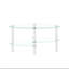 Table basse ovale transparente en verre, table moderne avec pieds en acier inoxydable, table à thé en verre à 3 couches pour le salon
