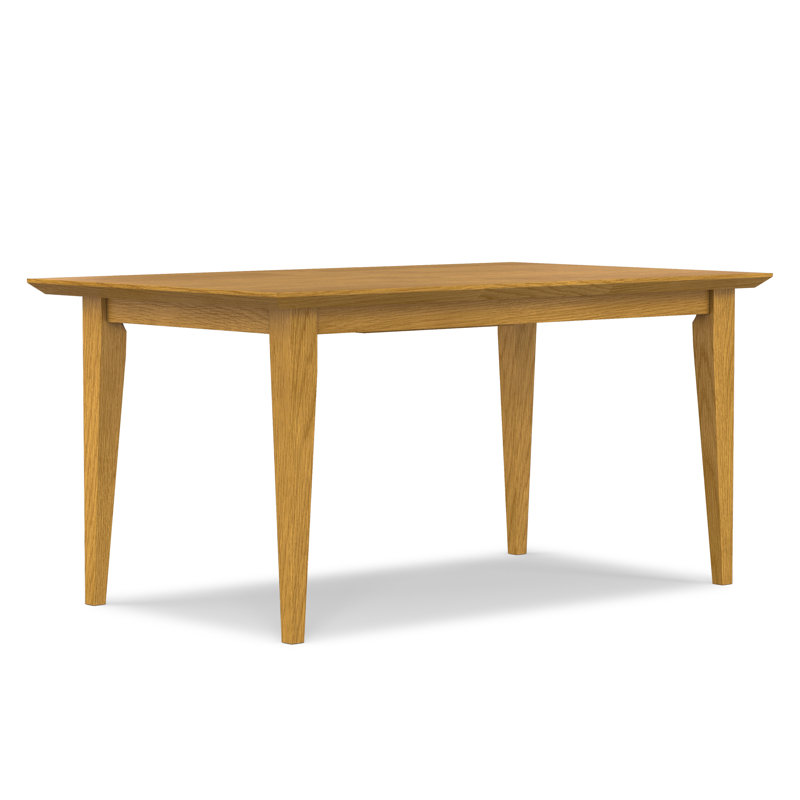 Colby 60-76"W Solid Wood Extendable Dining Table, Contemporary Rectangle, Seats 6-8, Oak