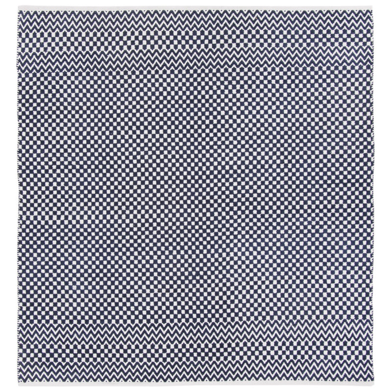 Alpizar Flat Weave Cotton Geometric Rug, Square 6'