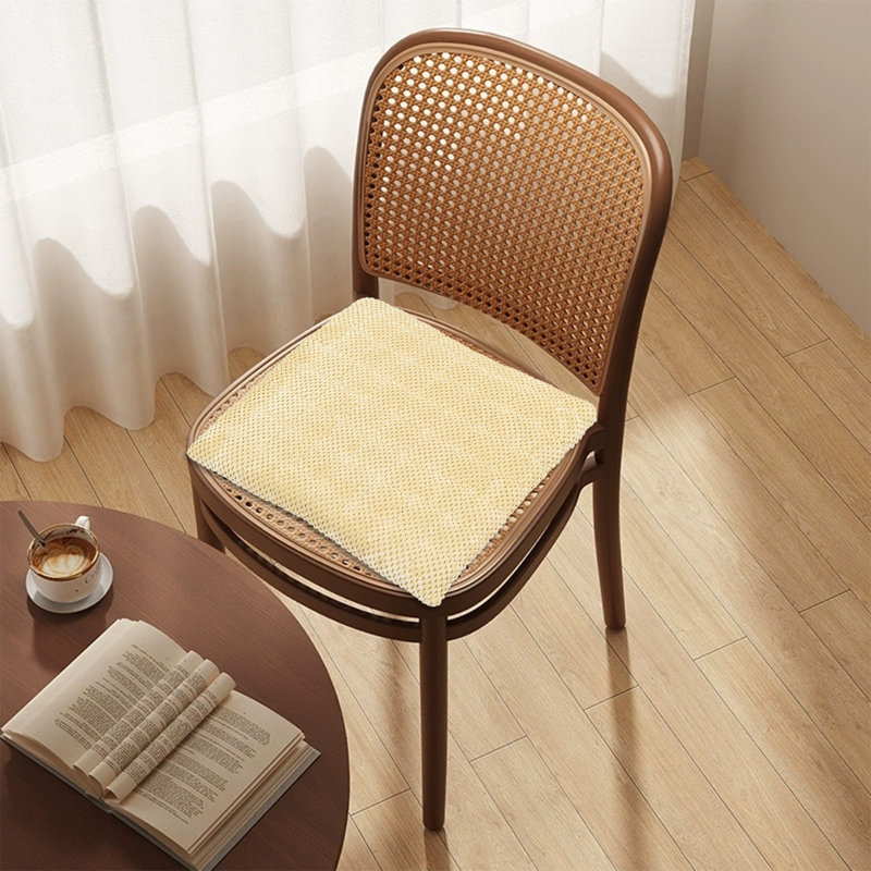 1Pcs Dining Chair Cushions Corduroy Cushion 15.7 '' Squares Comfortable Cushion Detachable Antiskid Chair Cushion, Yellow