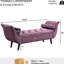 Bouton mauve - Repose-pieds rembourré avec 2 coussins amovibles et pieds en bois massif pour un confort accru dans la salle à manger-740216714