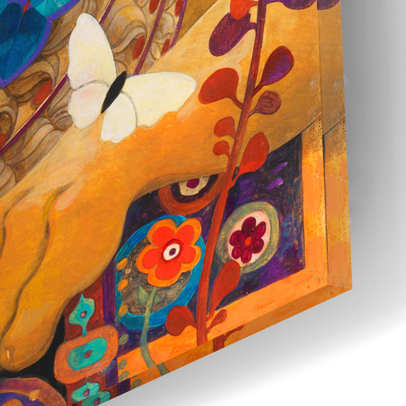«Leonine Tapisserie» par David Galchutt, art mural en verre acrylique, H 12 po x l 16 po x P 0,13 po