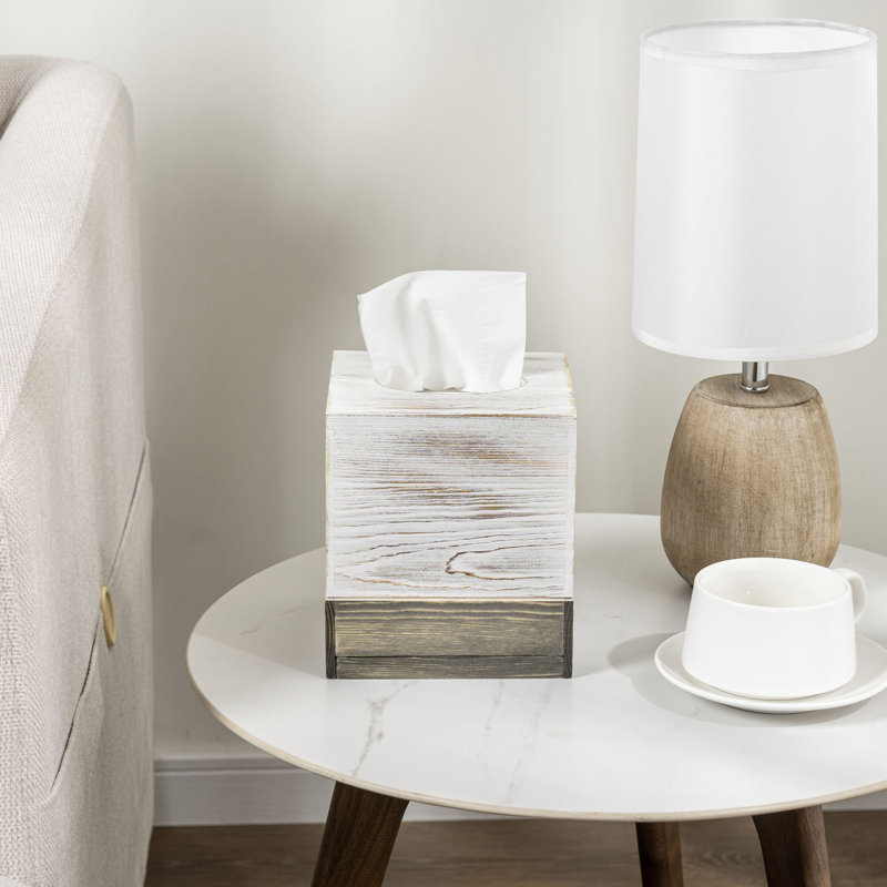 Wood Square Tissue Box Cover