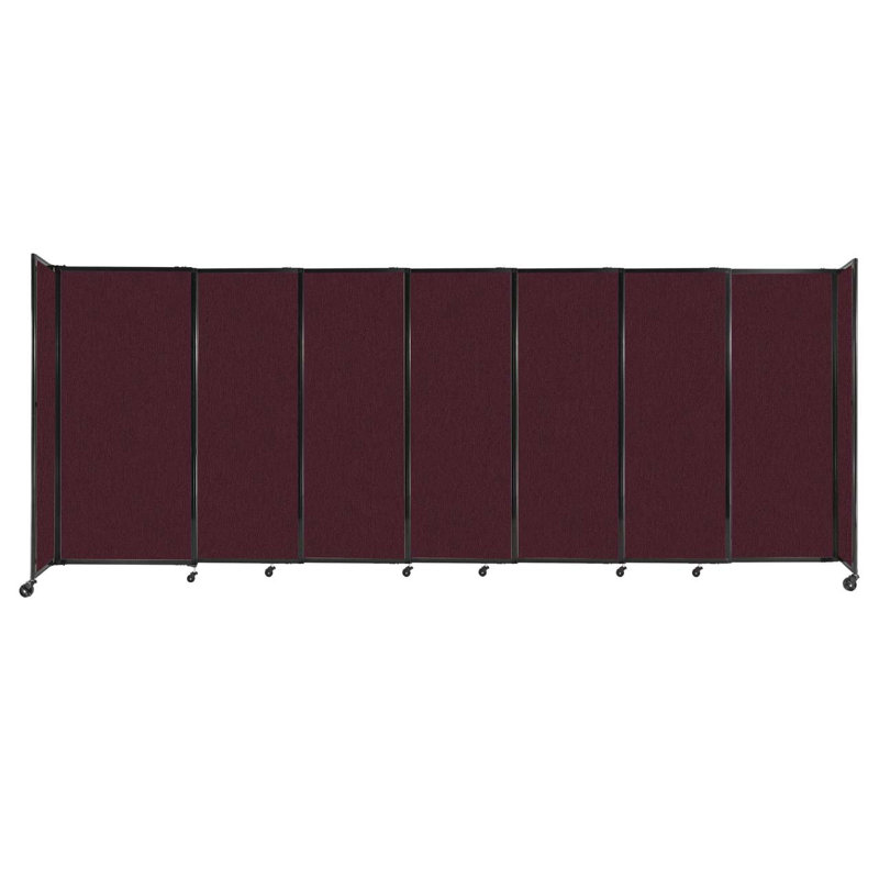 Cloison portative coulissante en tissu StraightWall, H 72 po x l 186 po x P 1 po, Canneberge