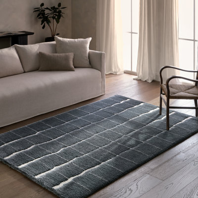 Tapis bleu moderne / contemporain Jaipur Living Kade Powerloomed (6 pi 6 po x 9 pi)