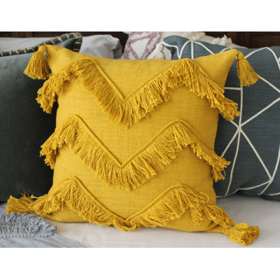 Housse de coussin décoratif à pampilles