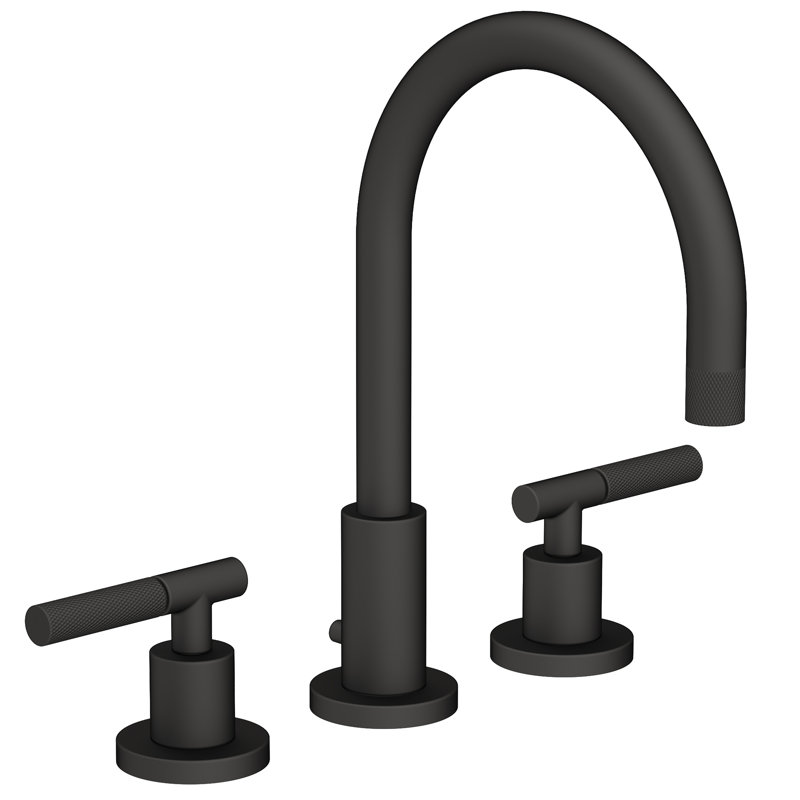 Muncy Widespread Bathroom Faucet with Drain Assembly, Flat Black