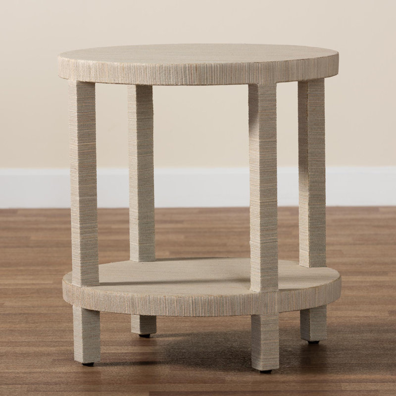 Chabelli Bohemian Woven Grasscloth End Table