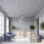 Pavillon élisabéthain de 2 pi x 2 pi Tuile de plafond à poser ou à coller-112618441