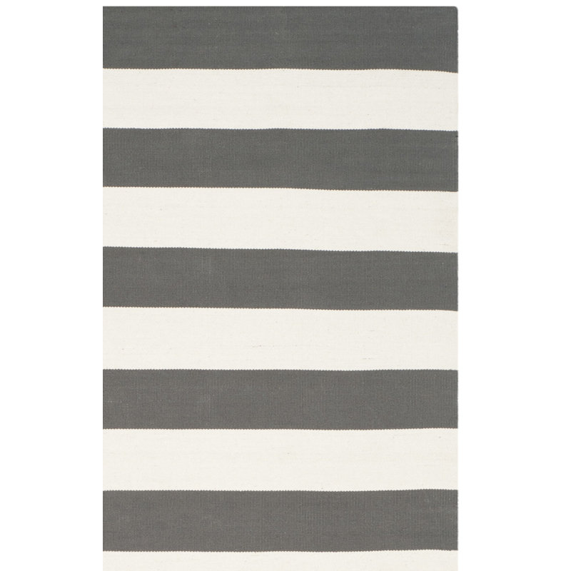 Parikh Hand Woven Cotton Striped Rug, Rectangle 2'6" x 4'