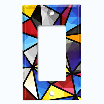 Plaque murale berçante à imprimé coloré en verre coloré 1-Gang