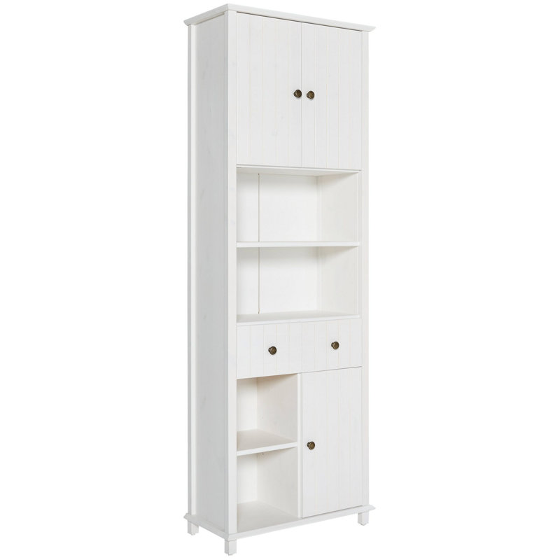 Aaeedah Solid Wood Freestanding Linen Cabinet, White
